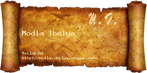 Modla Ibolya névjegykártya